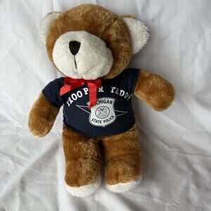 Trooper Teddy Michigan State Police Plush Bear MSP Shirt Stuffed Animal